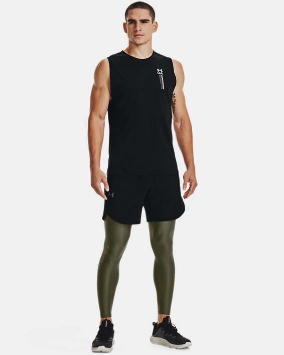 Men's UA Iso-Chill Perforated Leggings, Green, pdpMainDesktop image number 2